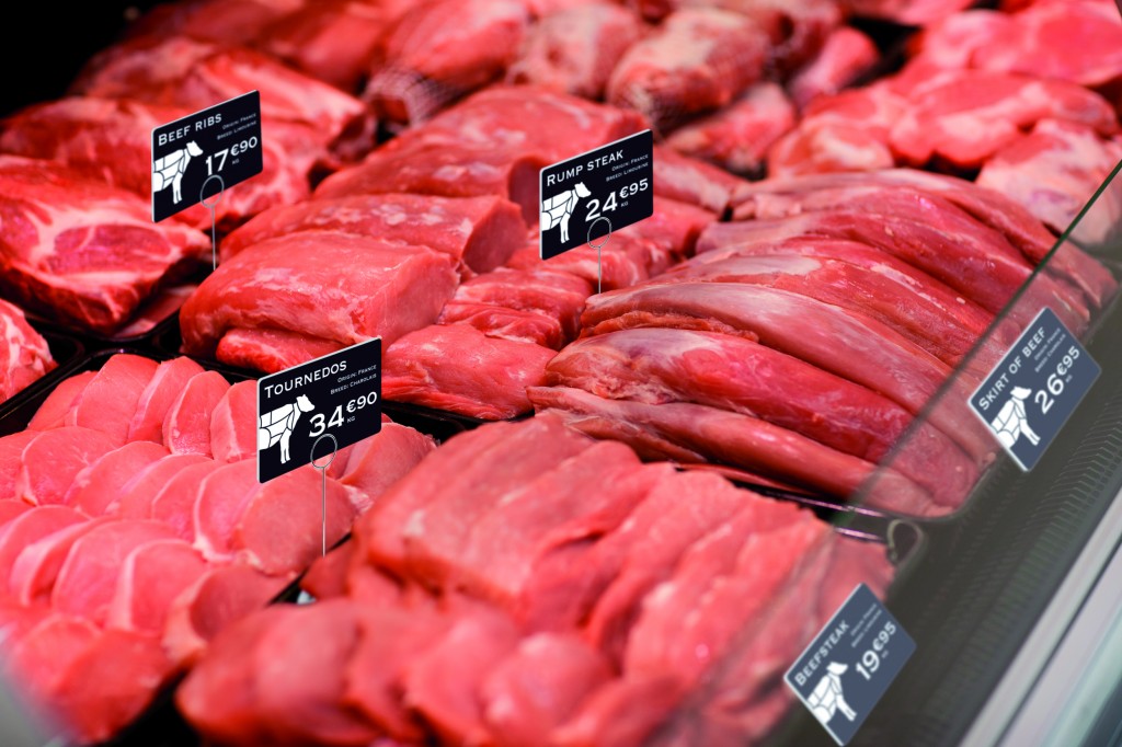 Vitrine kaarten slagerij